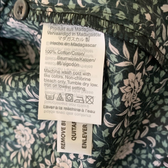 J. Crew Dark Green Floral Blouse - Picture 6 of 6